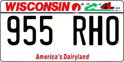 WI license plate 955RHO