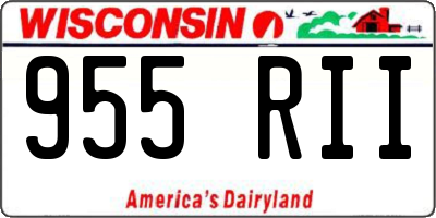 WI license plate 955RII