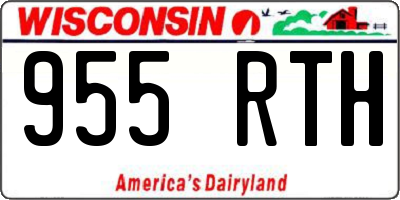 WI license plate 955RTH