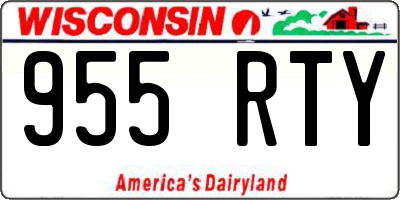 WI license plate 955RTY