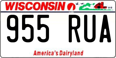 WI license plate 955RUA