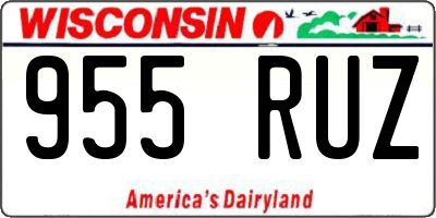 WI license plate 955RUZ