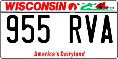 WI license plate 955RVA