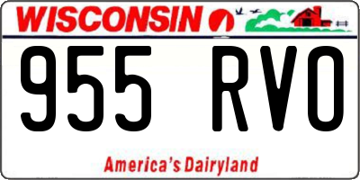 WI license plate 955RVO