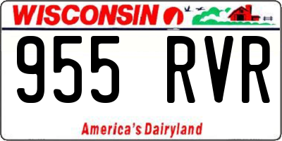 WI license plate 955RVR