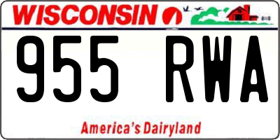 WI license plate 955RWA