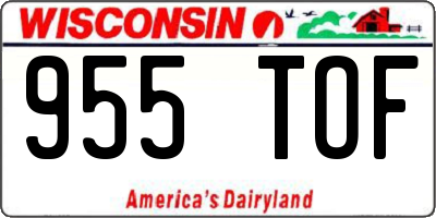 WI license plate 955TOF