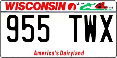 WI license plate 955TWX
