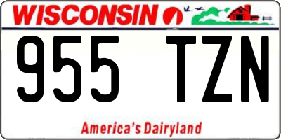 WI license plate 955TZN