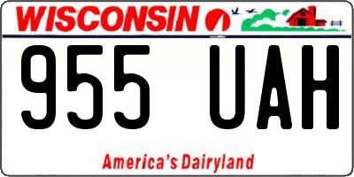 WI license plate 955UAH