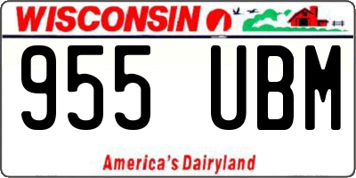 WI license plate 955UBM