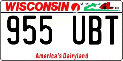 WI license plate 955UBT