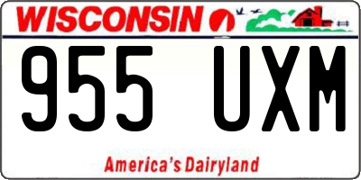 WI license plate 955UXM