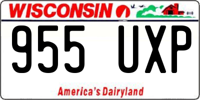 WI license plate 955UXP