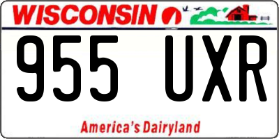 WI license plate 955UXR