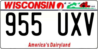 WI license plate 955UXV