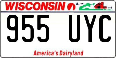 WI license plate 955UYC