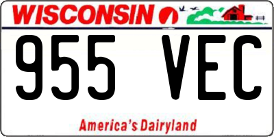 WI license plate 955VEC