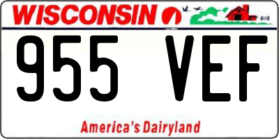 WI license plate 955VEF