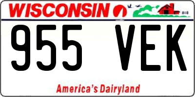 WI license plate 955VEK