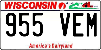 WI license plate 955VEM