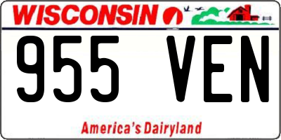 WI license plate 955VEN