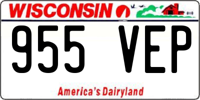 WI license plate 955VEP