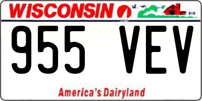 WI license plate 955VEV