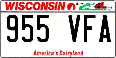 WI license plate 955VFA