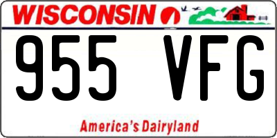 WI license plate 955VFG