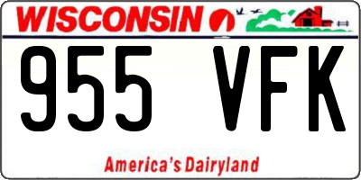 WI license plate 955VFK