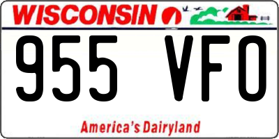 WI license plate 955VFO