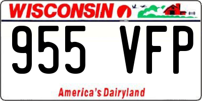 WI license plate 955VFP