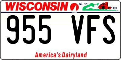 WI license plate 955VFS