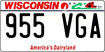 WI license plate 955VGA