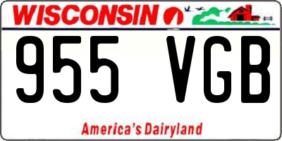 WI license plate 955VGB