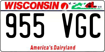 WI license plate 955VGC