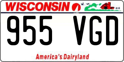 WI license plate 955VGD