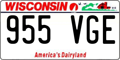 WI license plate 955VGE
