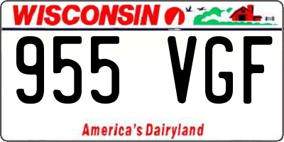 WI license plate 955VGF