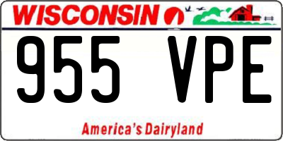 WI license plate 955VPE