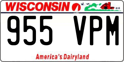 WI license plate 955VPM