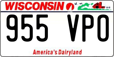 WI license plate 955VPO