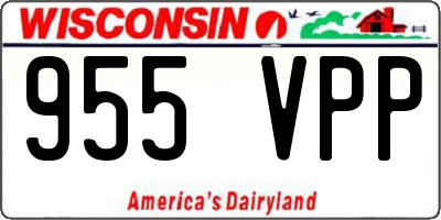 WI license plate 955VPP