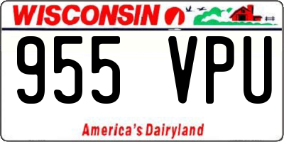 WI license plate 955VPU
