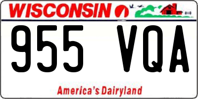 WI license plate 955VQA