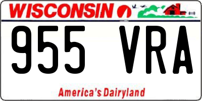 WI license plate 955VRA