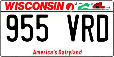 WI license plate 955VRD