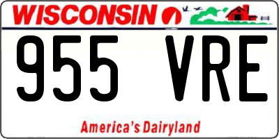 WI license plate 955VRE