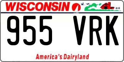 WI license plate 955VRK